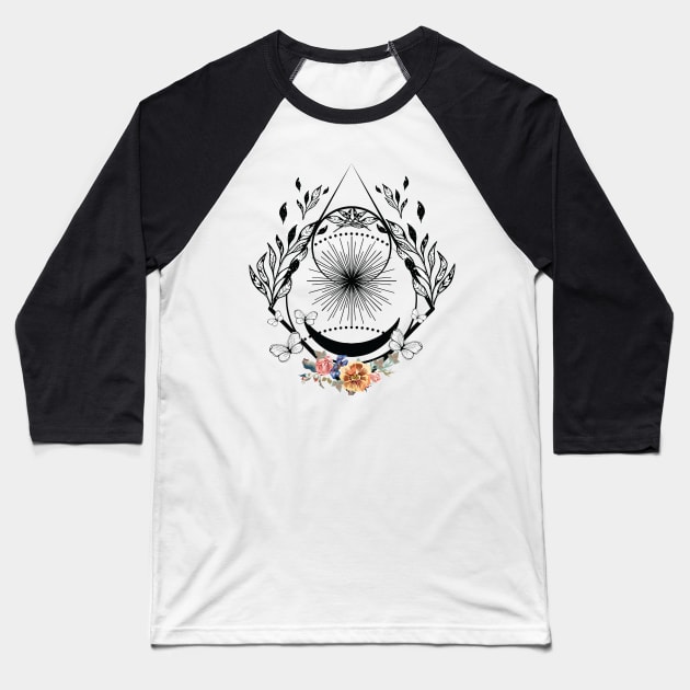 Flowers and butterflies Baseball T-Shirt by Manlangit Digital Studio